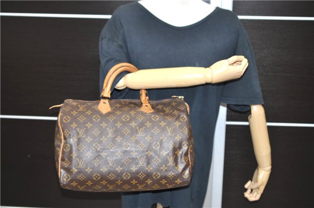 Authentic LOUIS VUITTON Monogram Speedy 35 Hand Bag M41524 LV 7683C