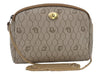 Authentic Christian Dior Honeycomb Chain Shoulder Bag PVC Leather Beige 7683I
