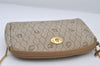Authentic Christian Dior Honeycomb Chain Shoulder Bag PVC Leather Beige 7683I