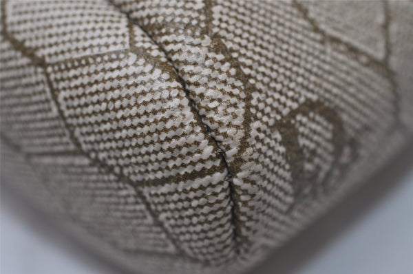 Authentic Christian Dior Honeycomb Chain Shoulder Bag PVC Leather Beige 7683I