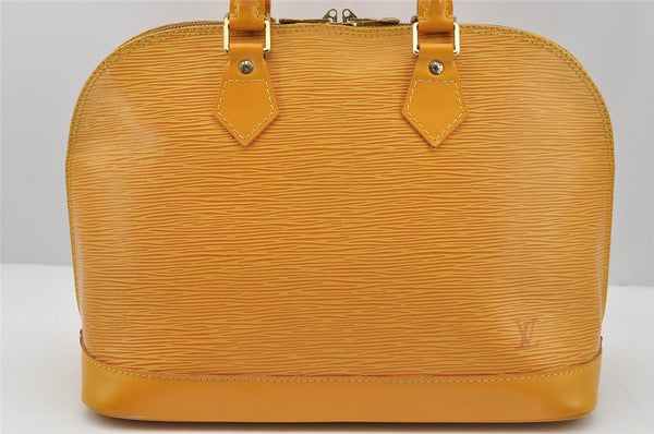 Authentic Louis Vuitton Epi Alma PM Hand Bag Yellow M52149 LV 7686I