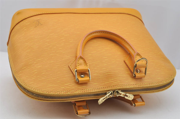 Authentic Louis Vuitton Epi Alma PM Hand Bag Yellow M52149 LV 7686I