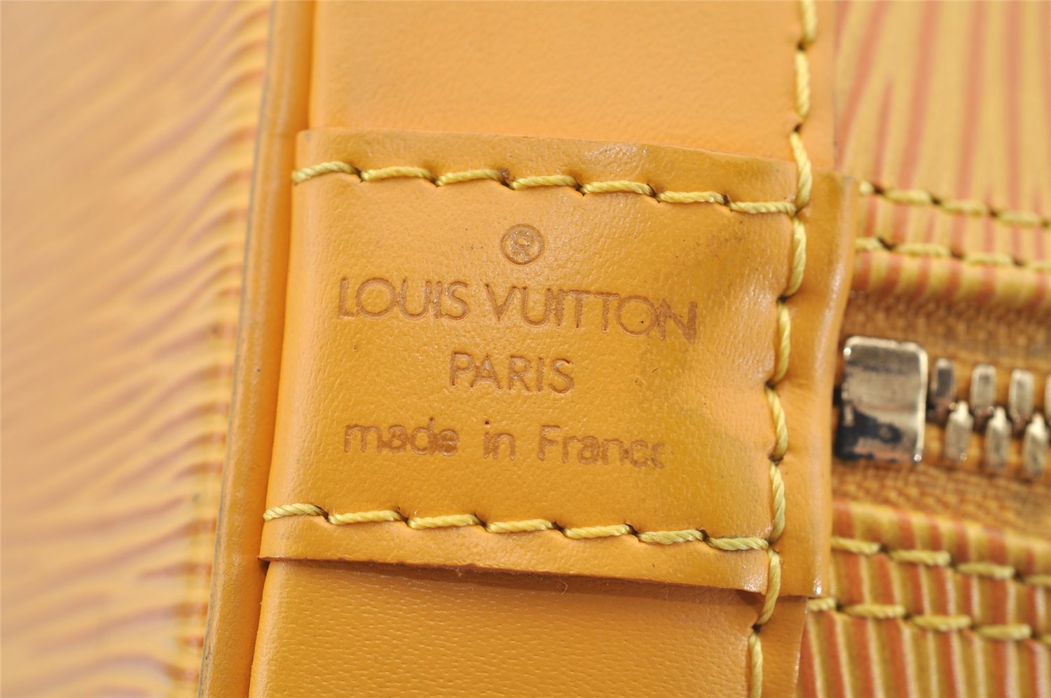 Authentic Louis Vuitton Epi Alma PM Hand Bag Yellow M52149 LV 7686I