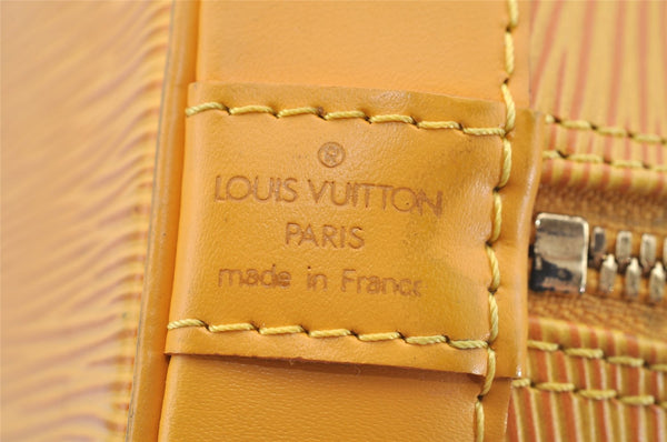 Authentic Louis Vuitton Epi Alma PM Hand Bag Yellow M52149 LV 7686I