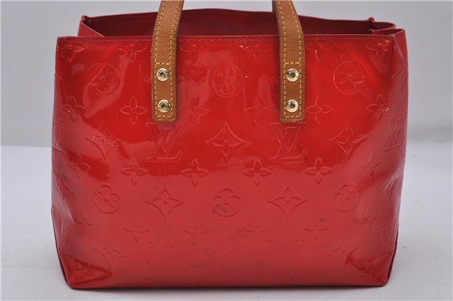 Authentic Louis Vuitton Vernis Reade PM Hand Bag Red M91088 LV 7687D