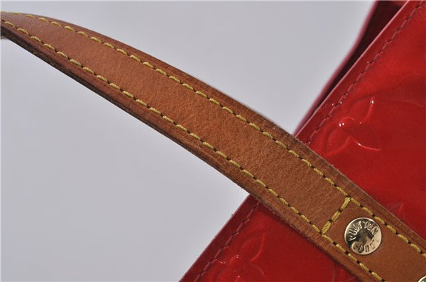 Authentic Louis Vuitton Vernis Reade PM Hand Bag Red M91088 LV 7687D