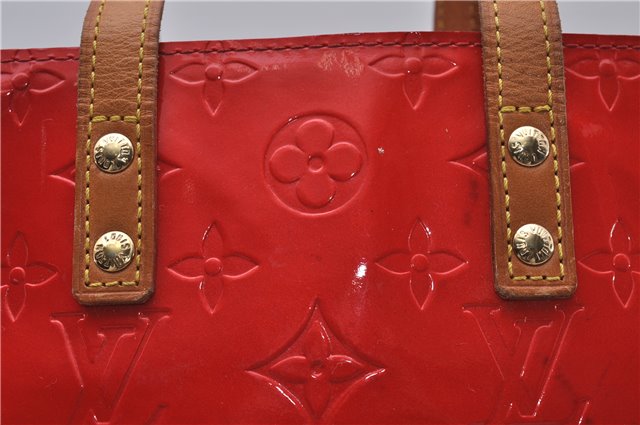 Authentic Louis Vuitton Vernis Reade PM Hand Bag Red M91088 LV 7687D