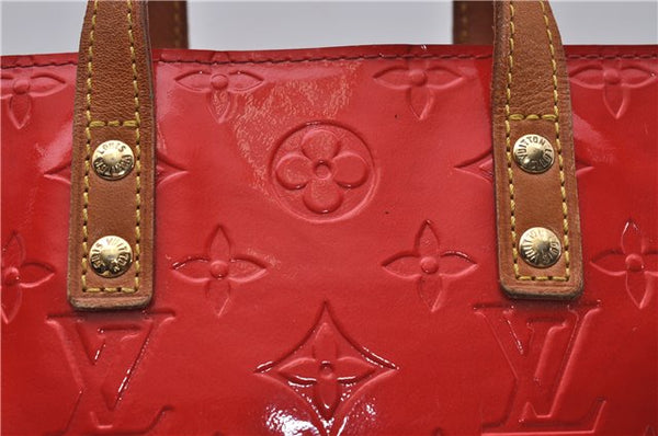 Authentic Louis Vuitton Vernis Reade PM Hand Bag Red M91088 LV 7687D