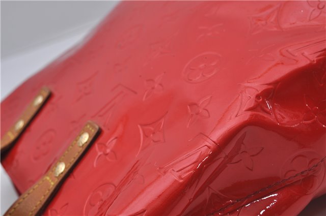 Authentic Louis Vuitton Vernis Reade PM Hand Bag Red M91088 LV 7687D