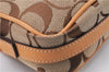 Authentic COACH Signature Shoulder Cross Bag Canvas Leather 6616 Brown 7687E