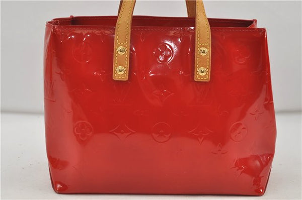 Authentic Louis Vuitton Vernis Reade PM Hand Bag Red M91088 LV 7688D