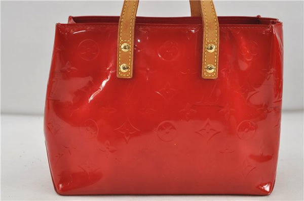 Authentic Louis Vuitton Vernis Reade PM Hand Bag Red M91088 LV 7688D