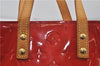 Authentic Louis Vuitton Vernis Reade PM Hand Bag Red M91088 LV 7688D