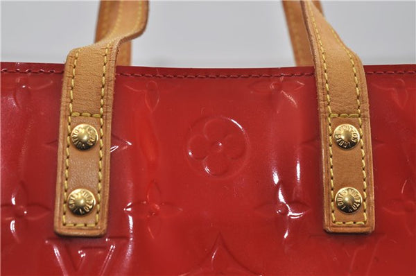 Authentic Louis Vuitton Vernis Reade PM Hand Bag Red M91088 LV 7688D