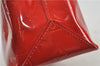 Authentic Louis Vuitton Vernis Reade PM Hand Bag Red M91088 LV 7688D