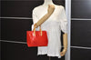 Authentic Louis Vuitton Vernis Reade PM Hand Bag Red M91088 LV 7688D