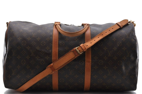 Auth LOUIS VUITTON Monogram Keepall Bandouliere 55 Boston Bag M41414 LV 7689C