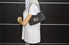 Authentic FENDI Zucchino Mamma Baguette Shoulder Bag Canvas Suede Gray 7690E