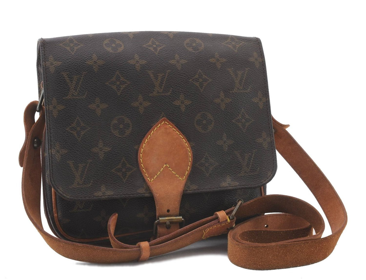 Auth LOUIS VUITTON Monogram Cartouchiere MM Shoulder Cross Bag M51253 LV 7691C