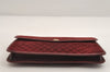 Authentic CELINE Macadam Blason Pattern Clutch Bag Suede Leather Bordeaux 7691I