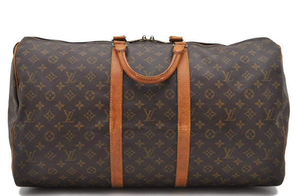 Authentic LOUIS VUITTON Monogram Keepall 55 Boston Bag M41424 LV 7693C