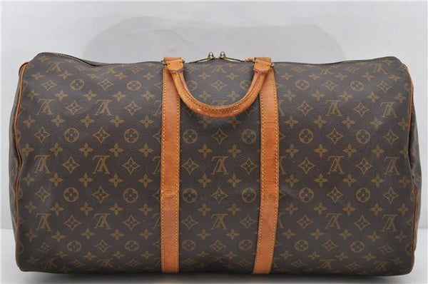 Authentic LOUIS VUITTON Monogram Keepall 55 Boston Bag M41424 LV 7693C