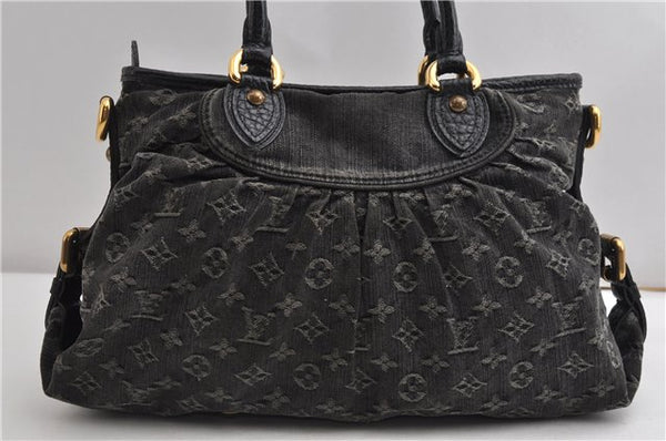 Auth Louis Vuitton Monogram Denim Neo Cabby MM 2Way Hand Bag M95351 Black 7694F