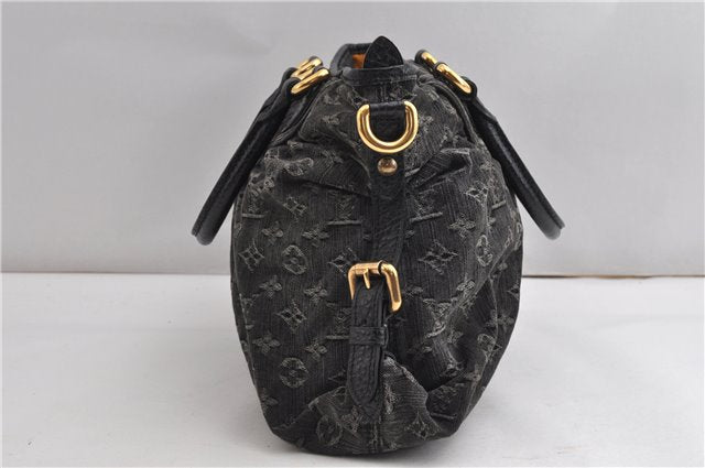 Auth Louis Vuitton Monogram Denim Neo Cabby MM 2Way Hand Bag M95351 Black 7694F