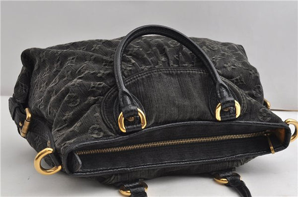 Auth Louis Vuitton Monogram Denim Neo Cabby MM 2Way Hand Bag M95351 Black 7694F
