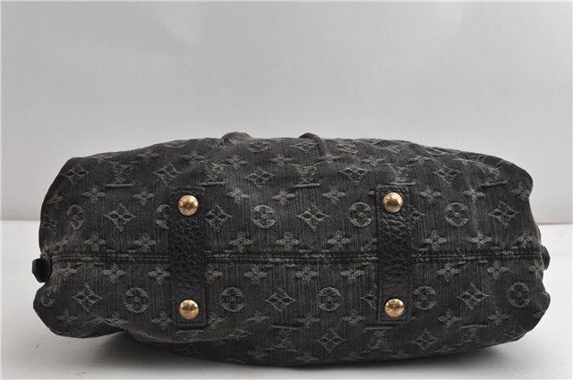 Auth Louis Vuitton Monogram Denim Neo Cabby MM 2Way Hand Bag M95351 Black 7694F