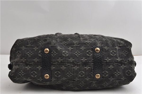 Auth Louis Vuitton Monogram Denim Neo Cabby MM 2Way Hand Bag M95351 Black 7694F