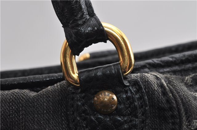 Auth Louis Vuitton Monogram Denim Neo Cabby MM 2Way Hand Bag M95351 Black 7694F