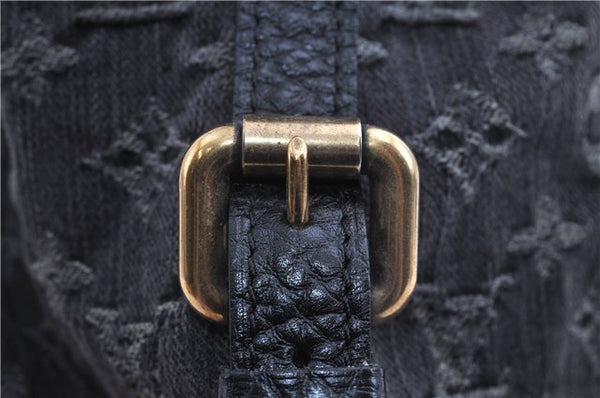 Auth Louis Vuitton Monogram Denim Neo Cabby MM 2Way Hand Bag M95351 Black 7694F