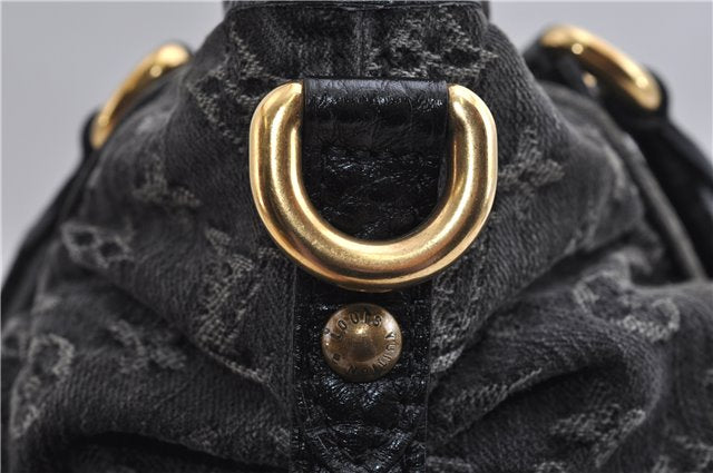 Auth Louis Vuitton Monogram Denim Neo Cabby MM 2Way Hand Bag M95351 Black 7694F