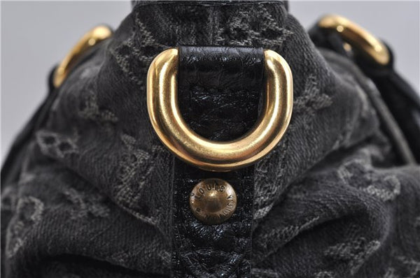 Auth Louis Vuitton Monogram Denim Neo Cabby MM 2Way Hand Bag M95351 Black 7694F