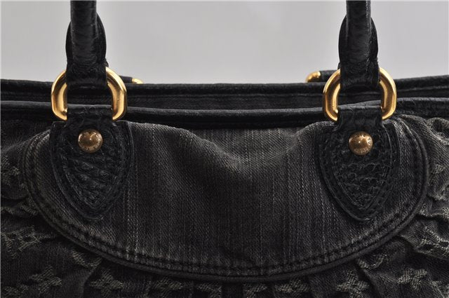 Auth Louis Vuitton Monogram Denim Neo Cabby MM 2Way Hand Bag M95351 Black 7694F