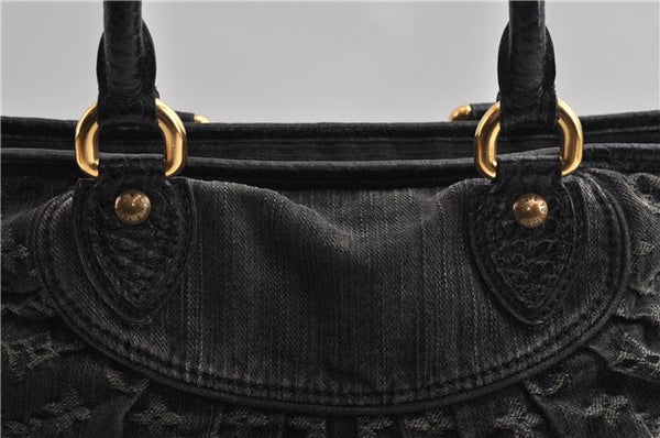 Auth Louis Vuitton Monogram Denim Neo Cabby MM 2Way Hand Bag M95351 Black 7694F