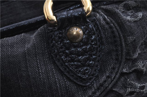 Auth Louis Vuitton Monogram Denim Neo Cabby MM 2Way Hand Bag M95351 Black 7694F
