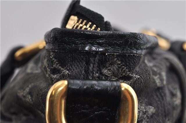 Auth Louis Vuitton Monogram Denim Neo Cabby MM 2Way Hand Bag M95351 Black 7694F