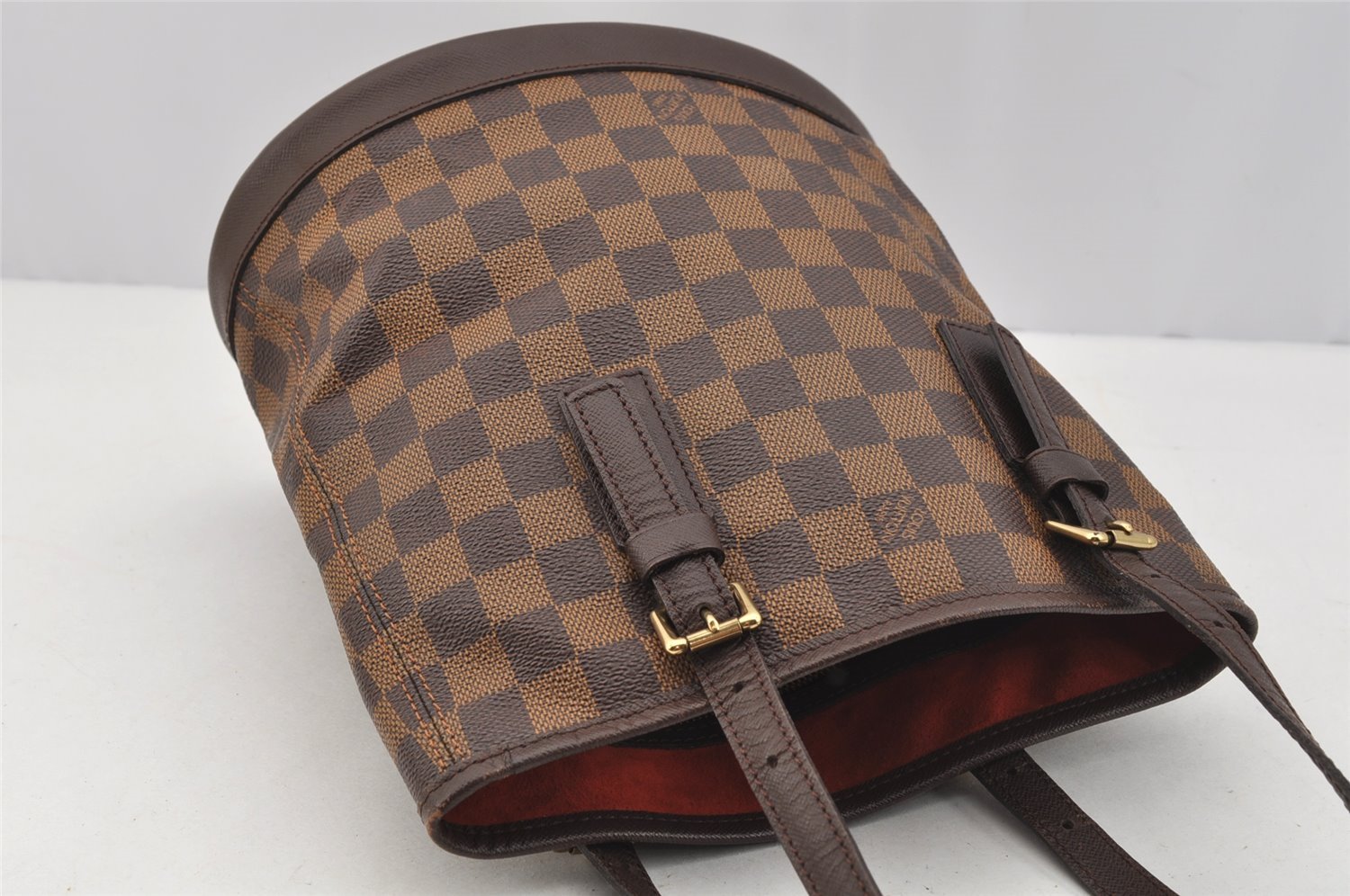 Authentic Louis Vuitton Damier Marais Bucket Shoulder Tote Bag N42240 LV 7695I