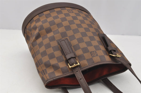 Authentic Louis Vuitton Damier Marais Bucket Shoulder Tote Bag N42240 LV 7695I