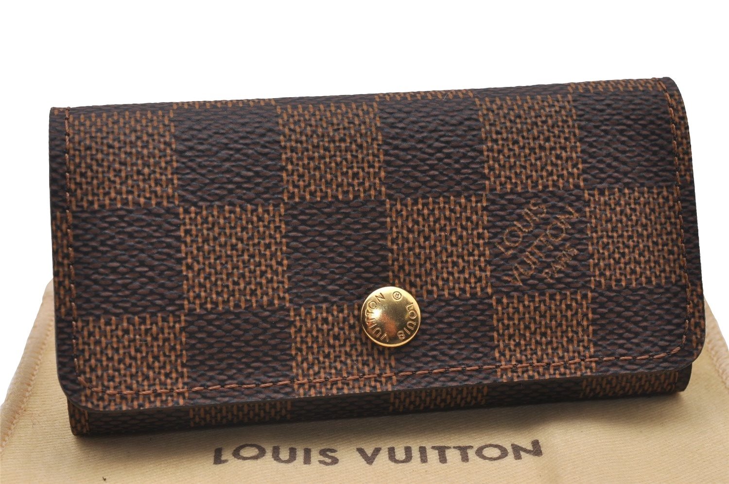 Authentic Louis Vuitton Damier Multicles 4 Key Case Holder N62631 LV 7696I