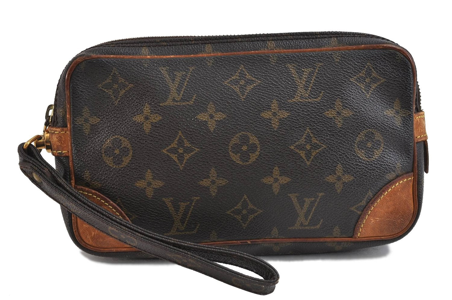 Auth LOUIS VUITTON Monogram Marly Dragonne PM Clutch Hand Bag M51827 LV 7699C
