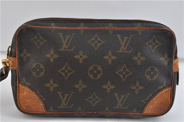Auth LOUIS VUITTON Monogram Marly Dragonne PM Clutch Hand Bag M51827 LV 7699C
