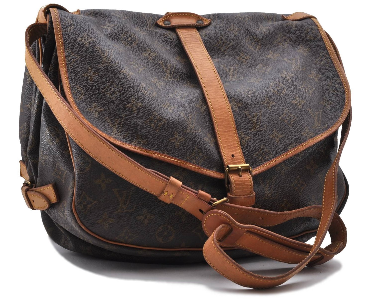 Auth LOUIS VUITTON Monogram Saumur 35 Shoulder Cross Body Bag M42254 LV 7702C
