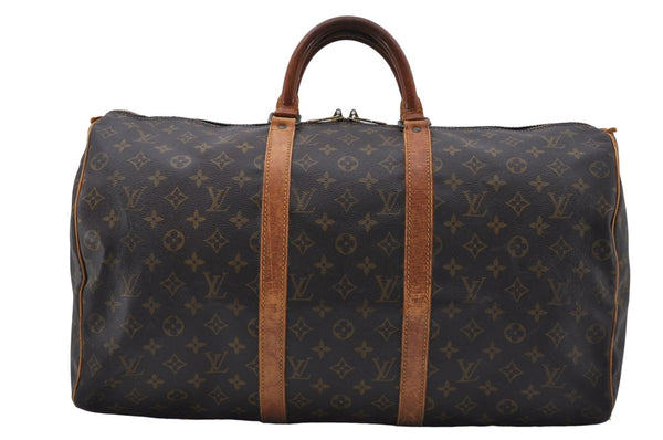 Authentic Louis Vuitton Monogram Keepall 50 Travel Boston Bag M41426 LV 7702D