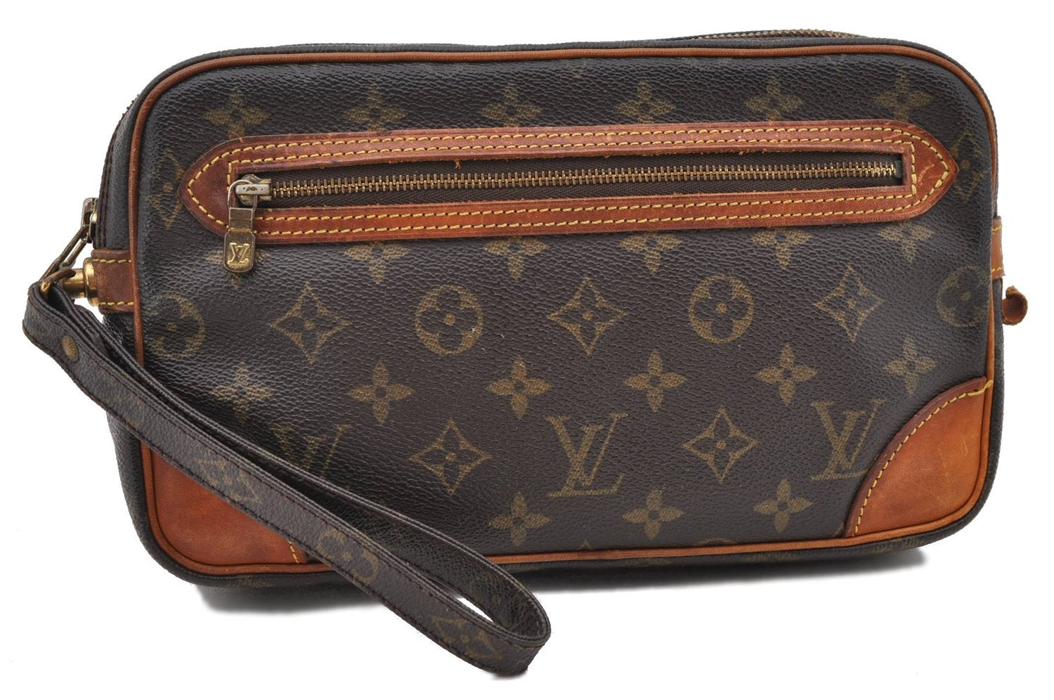 Auth LOUIS VUITTON Monogram Marly Dragonne GM Clutch Hand Bag M51825 LV 7704C