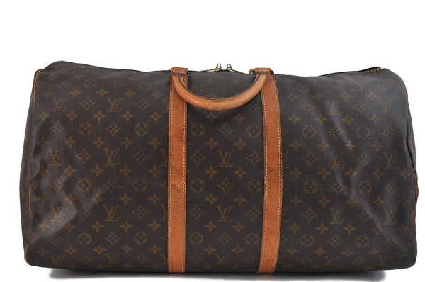 Authentic LOUIS VUITTON Monogram Keepall 55 Boston Bag M41424 LV 7707C