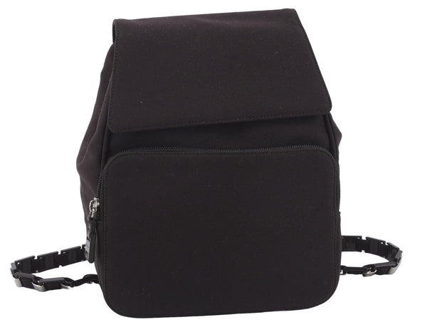 Authentic Ferragamo Vintage Backpack Canvas Leather Brown 7707D