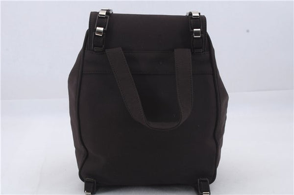 Authentic Ferragamo Vintage Backpack Canvas Leather Brown 7707D